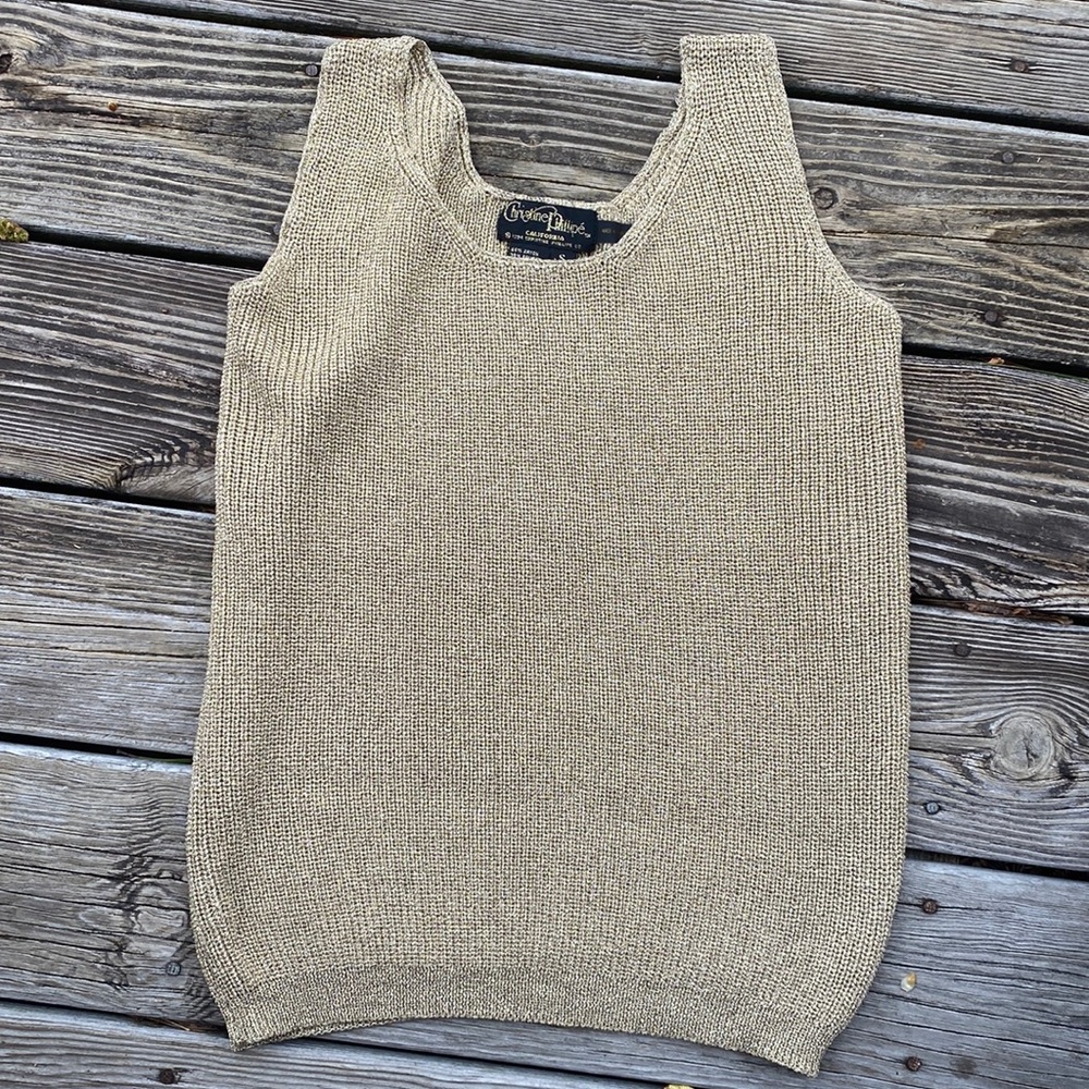 Christine Phillipe Sz Small Rose Gold Sweater vest
